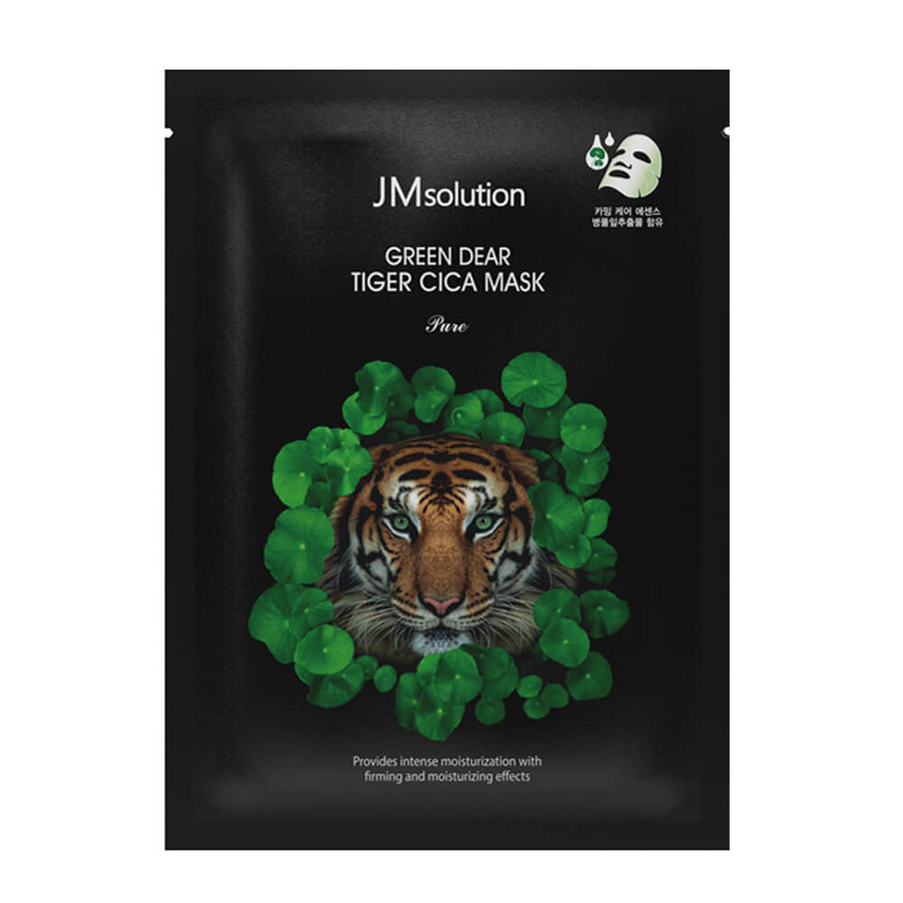 Регенерирующая маска для лица с центеллой JM Solution Green Dear Tiger Cica Mask