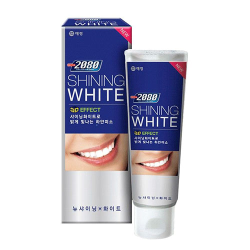 Фото зубная паста сияющая белизна aekyung 2080 new shining white toothpaste(100 гр) в магазине корейской косметики Premium Korea