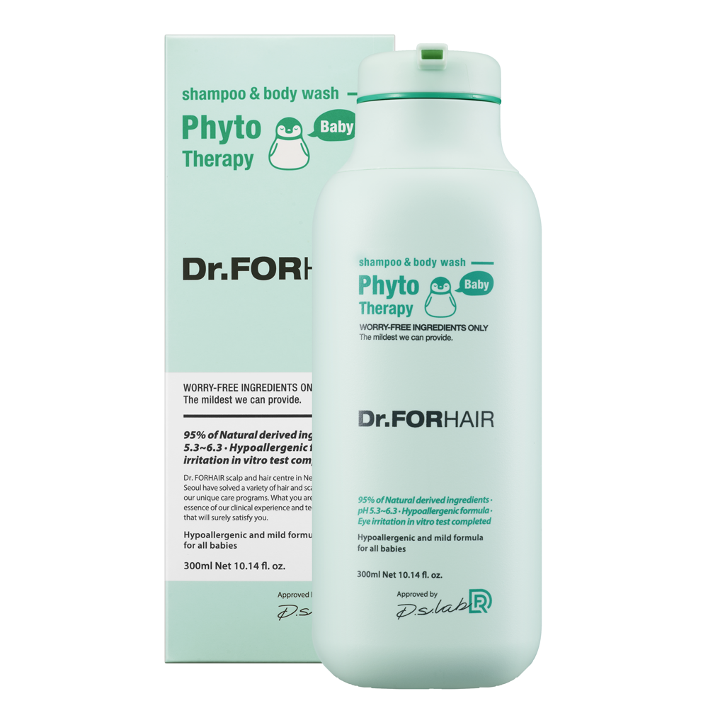 Фото dr.forhair phyto theraphy baby shampoo & body wash, детский гипоаллергенный шампунь-гель для душа, 300 мл в магазине корейской косметики Premium Korea