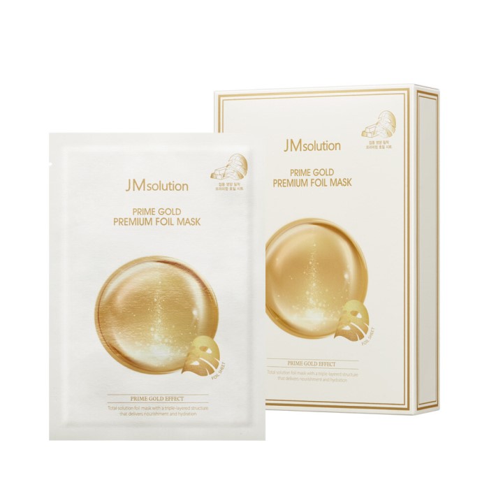 Трехслойная увлажняющая маска с коллоидным золотом JM Solution Prime Gold Premium Foil Mask