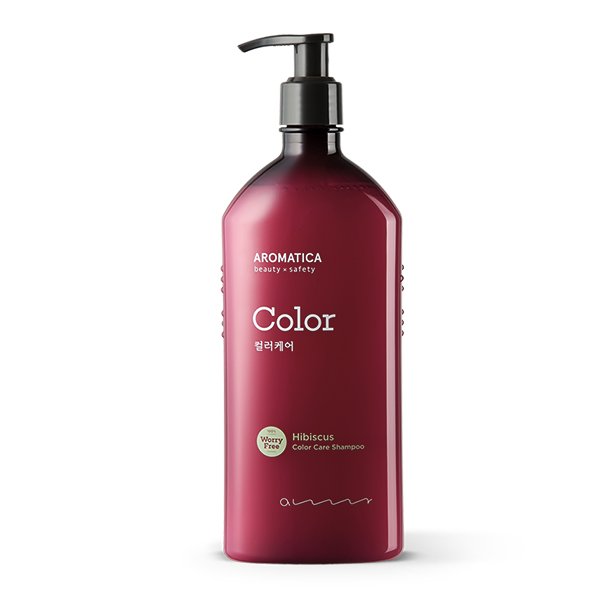 Фото шампунь для окрашенных волос с гибискусом aromatica hibiscus color care shampoo(400ml) в магазине корейской косметики Premium Korea