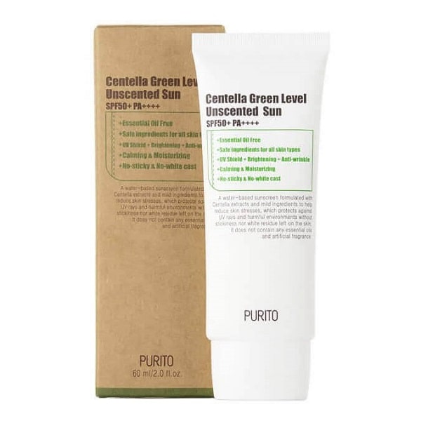 Cолнцезащитный крем с центеллой PURITO Centella Green Level Unscented Sun SPF50+PA+++