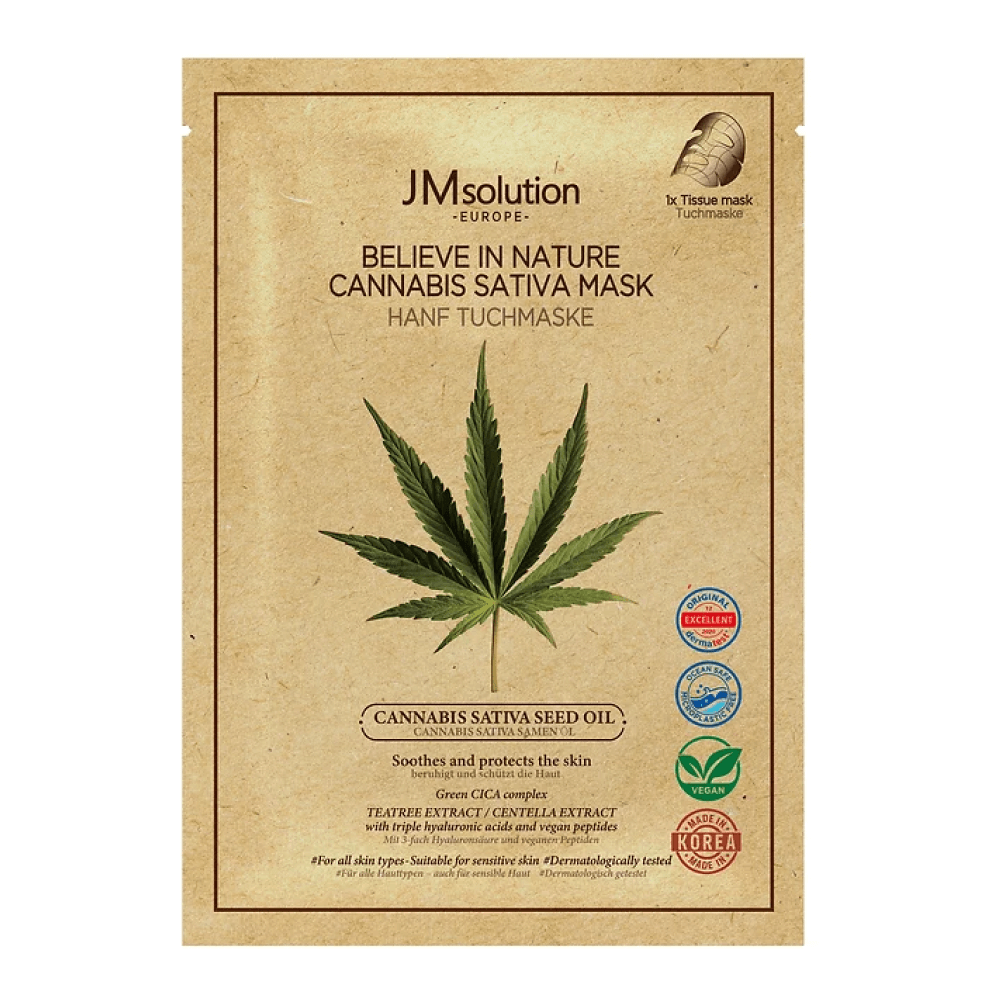 Веганская питательная маска с маслом конопли JM Solution Europe Believe In Nature Cannabis Sativa Seed Oil Mask