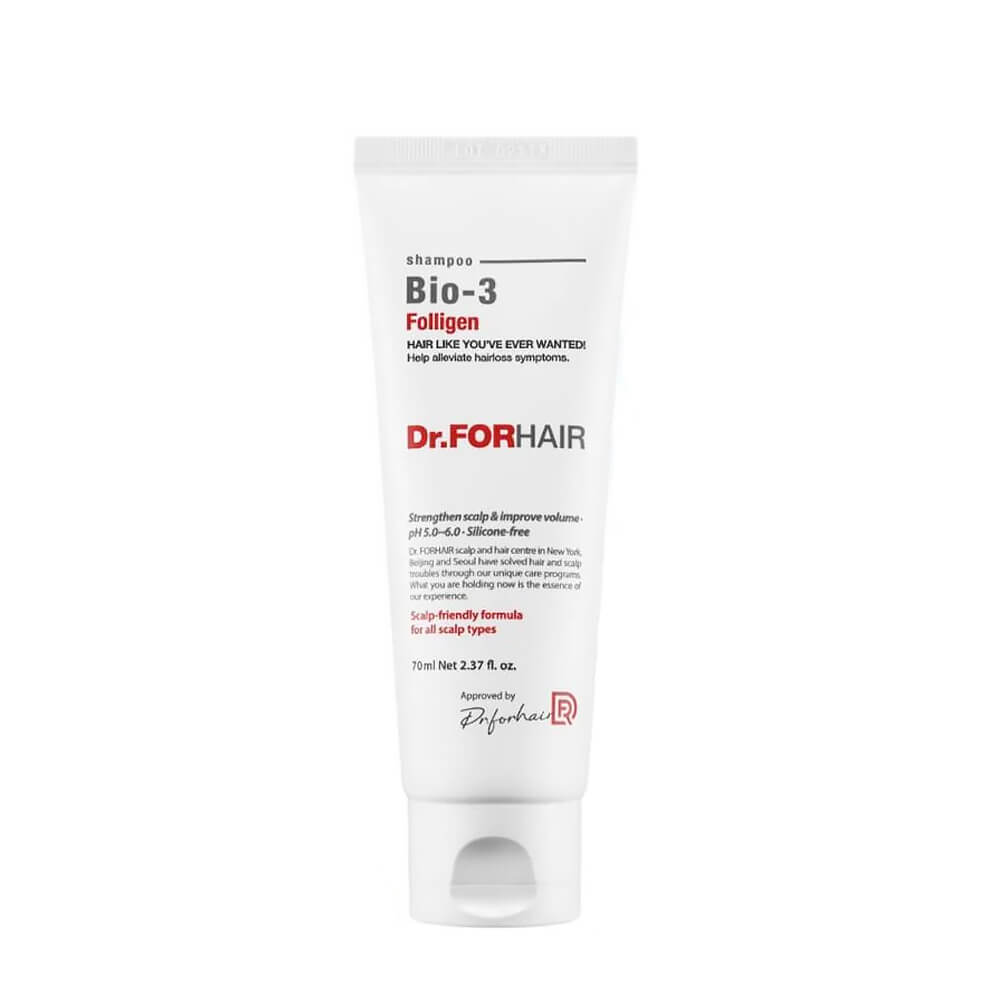 Фото укрепляющий шампунь против выпадения волос dr. forhair foligen bio-3 shampoo, 70 мл в магазине корейской косметики Premium Korea