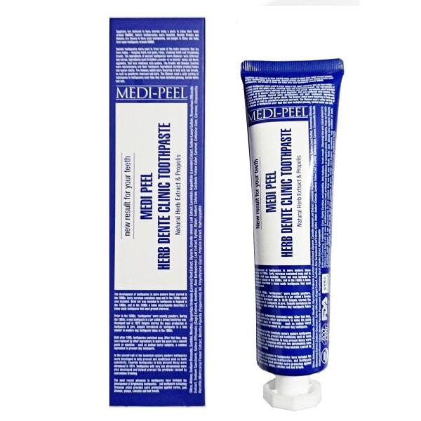 Фото профессиональная зубная паста на основе трав medi-peel herb dente clinic toothpaste — отбеливающая в магазине корейской косметики Premium Korea