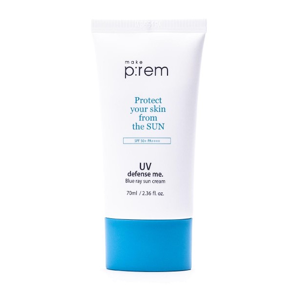 MAKE P:REM UV Defense Me. Blue Ray Sun Cream SPF 50+PA++++(70ml) Солнцезащитный крем для лица